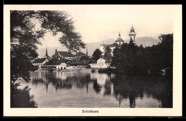 Cartoline postali: Solothurn, Stadtansicht mit Kirchen und  – Usato da Berlin venduto da bartko-reher