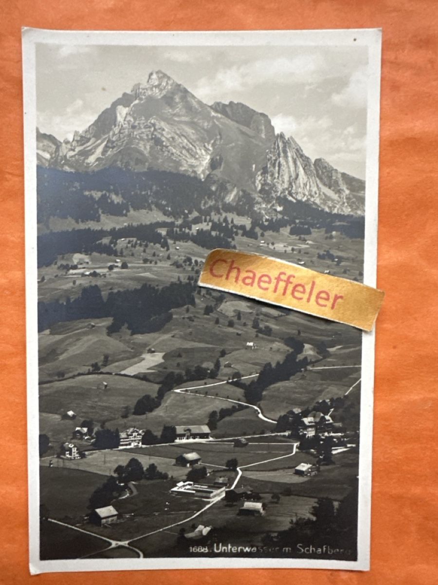 Cartes postales: Alte Ansichtskarte Unterwasser mit Schafberg – D'occasion à Zürich par Chaeffeler