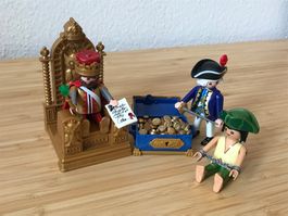 Playmobil König mit Thron, Schatz-Truhe und Piraten