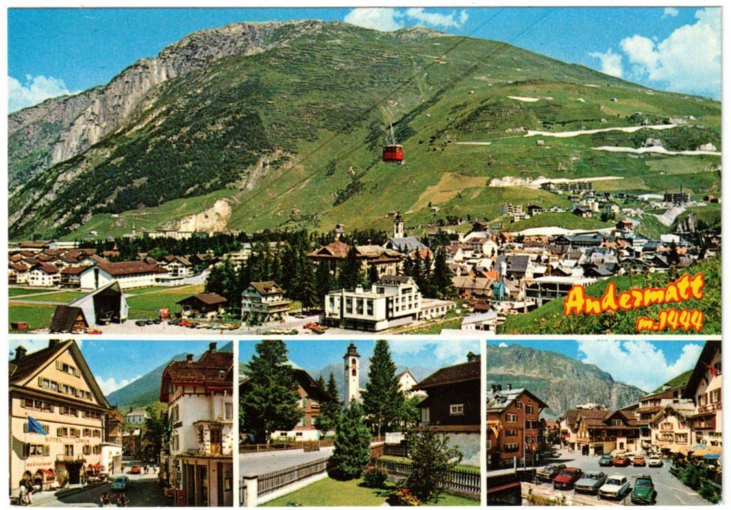 Cartoline postali: Andermatt - 4 Bild AK – Usato da Binningen venduto da Mountainrider