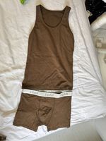 brown set tanktop und underwear