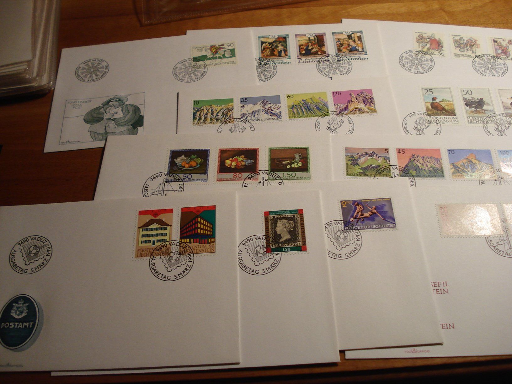 Tous les timbres: Liechtenstein, Set FDC 1990, 11 Belege – D'occasion à Niederwil AG par morostahu 1