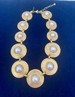 Statement-Collier mit Perlen - Vintage
