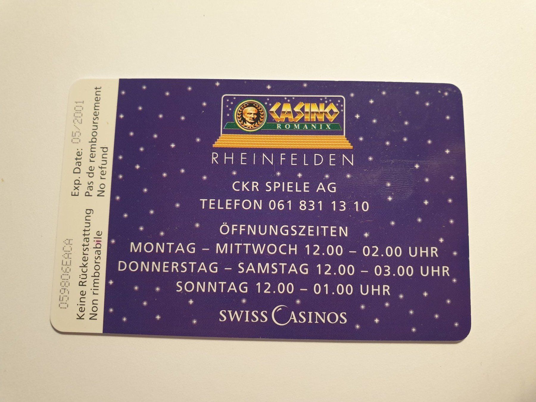 Schede telefoniche: Casino Rheinfelden – Usato da Rain venduto da chesz 1