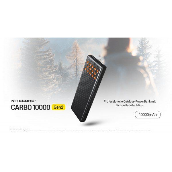 NiteCore Batterie: NITECORE CARBO 10000 GEN2 Powerbank - orange oder blau – Nuovo e nell'imballaggio originale da Grüningen venduto da Prolumin 1