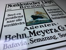 Vintage Blechschild "NORDDEUTSCHER LLOYD BREMEN“ Dampfschiff