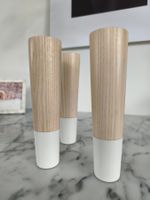 4er Set Holzmöbelfüsse weiss/natur 17cm 🌲Neu🌲