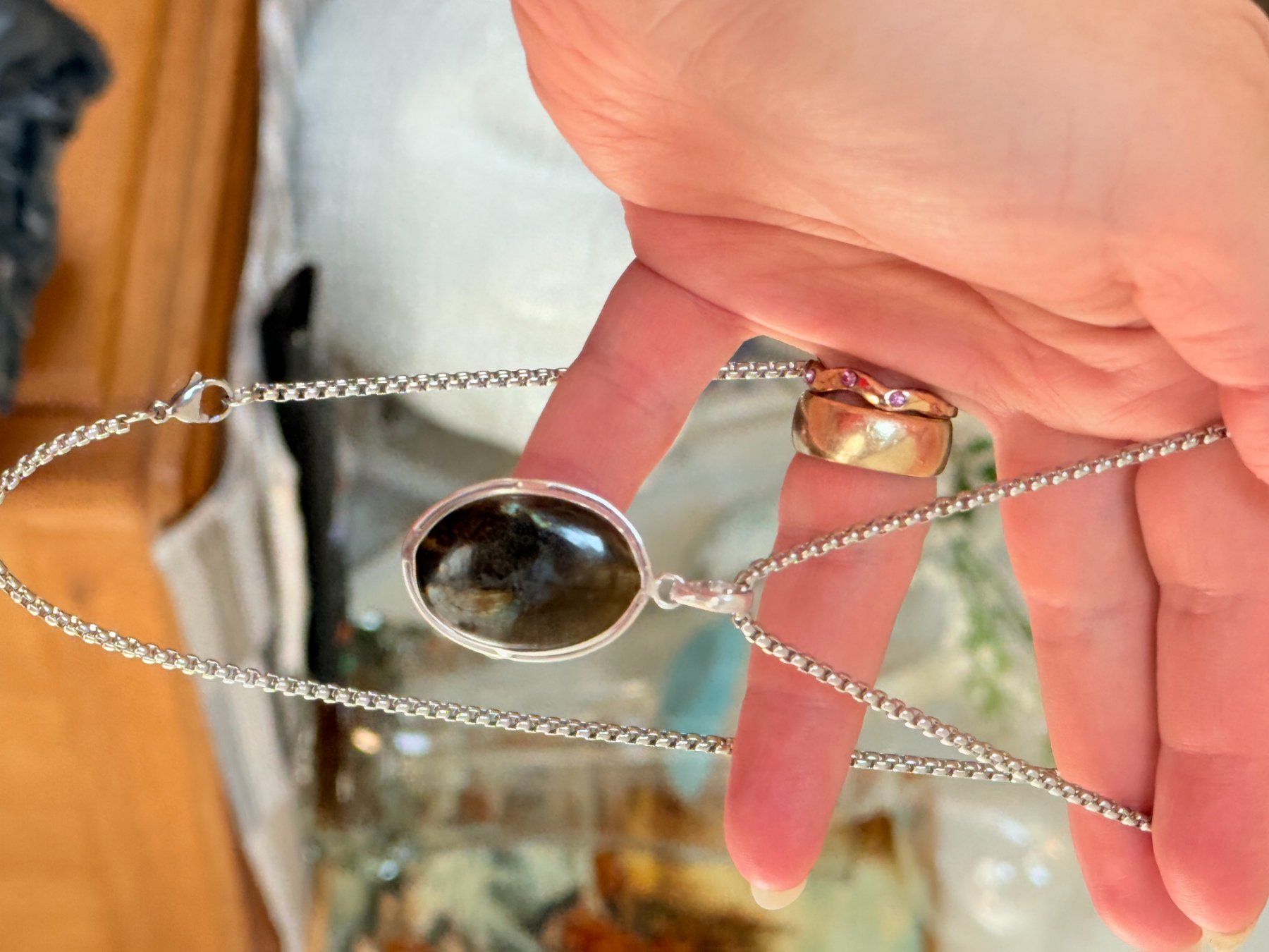 Catenine: Superbe collier Labradorite , neuf! – Nuovo e nell'imballaggio originale da Genève venduto da AGBERG 4