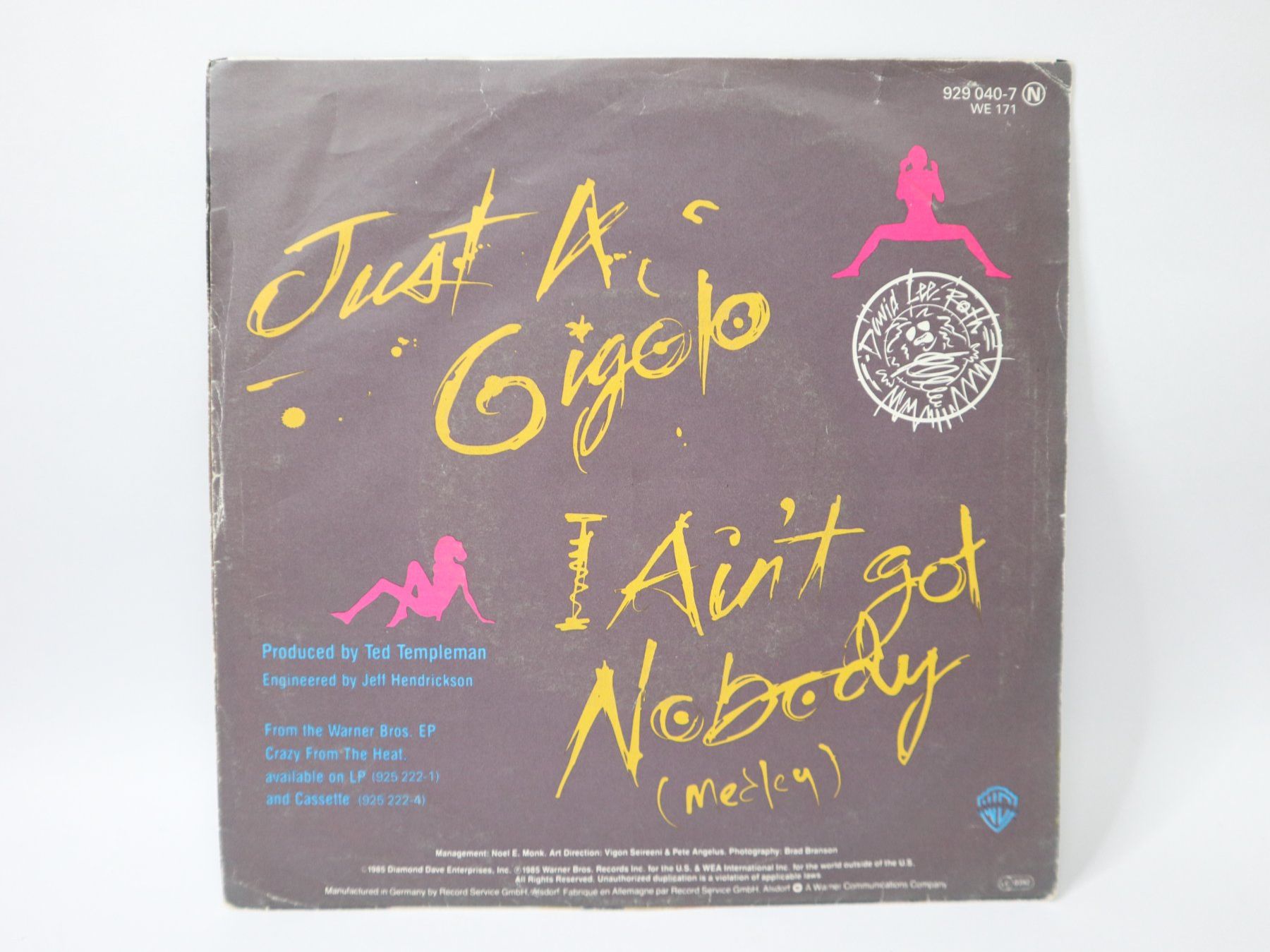 Schallplatten: Vinyl Single David Lee Roth, Just A Gigolo Van Halen Jukebox – Gebraucht aus Eschenbach SG von Astalavista 1
