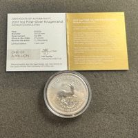 1 Unze Silber Südafrika 2017 Krügerrand mit Zertifikat