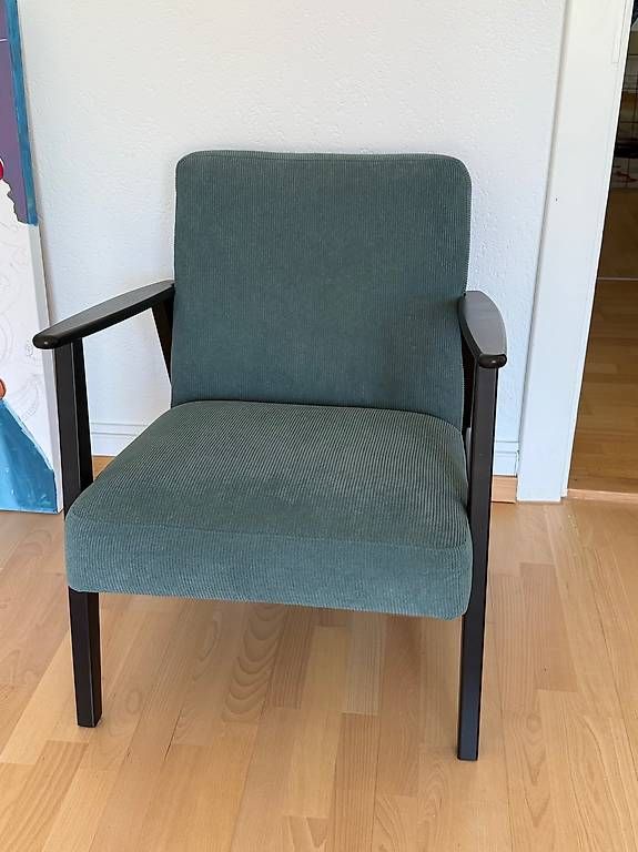 Sessel: IKEA EKENÄSET Sessel  Kelinge Grautürkis – Gebraucht aus Malters von jap_8b55 1