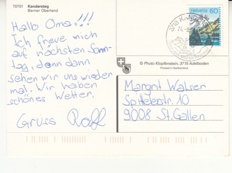 Cartes postales: Kandersteg 1995 – D'occasion à Bürglen TG par StampGraf 1