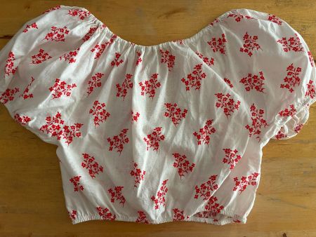 Bluse mit hübschem Print, Leinen-Baumwollgemisch, ca. gr. 38