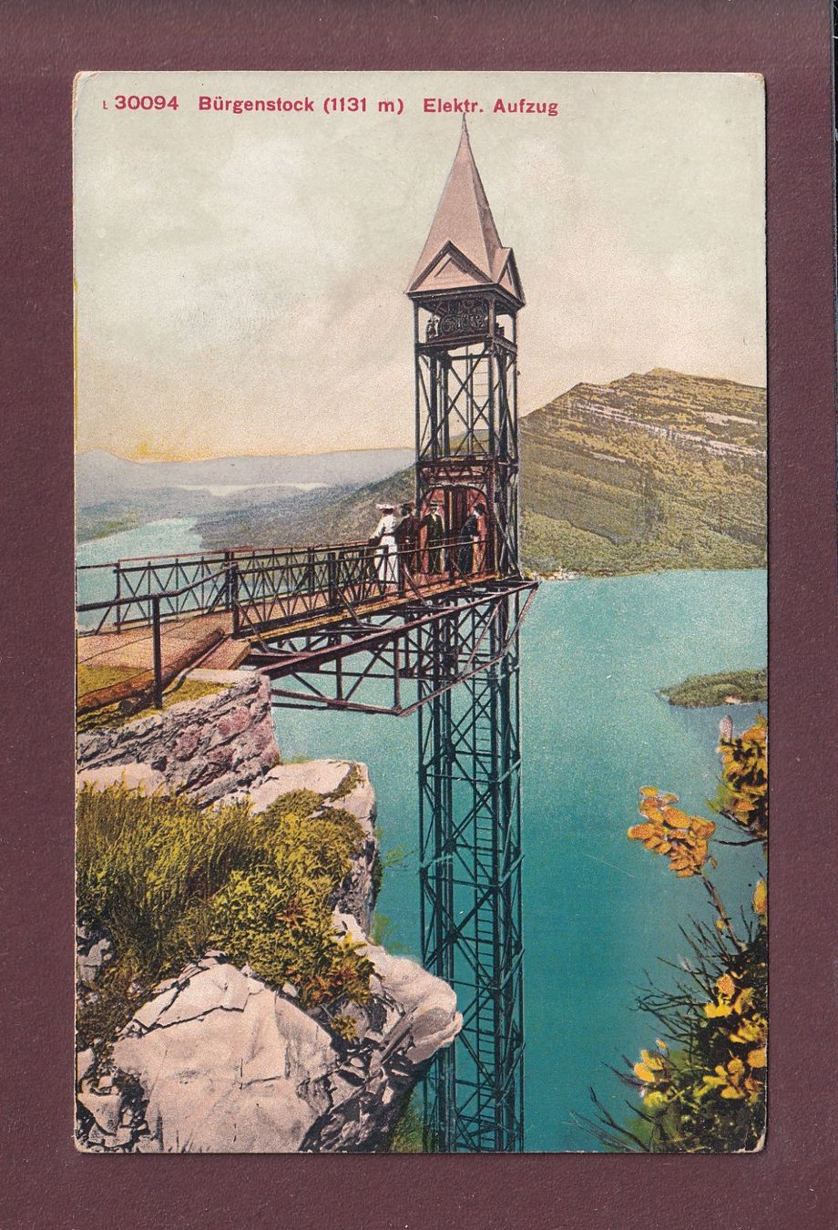 Cartoline postali: BÜRGENSTOCK - Aufzug – Usato da Pully venduto da nicecards