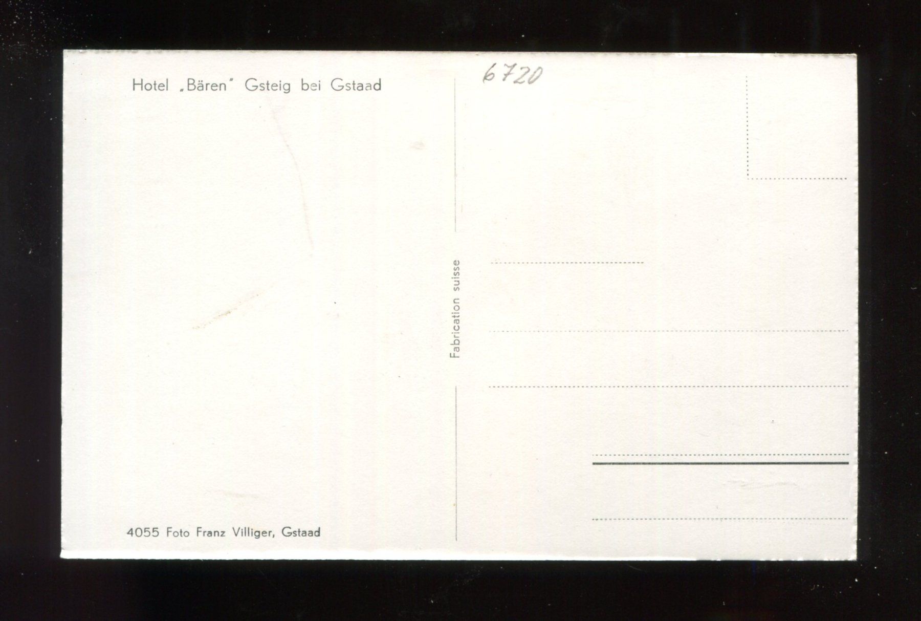 Cartoline postali: Gsteig, Gstaad, Hotel "Bären" – Usato da Aarau venduto da Elmaar41 1