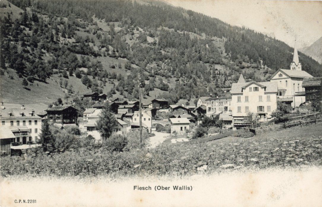 Cartoline postali: Fiesch   VS       ca. 1900 – Usato da Brig venduto da Valcards54