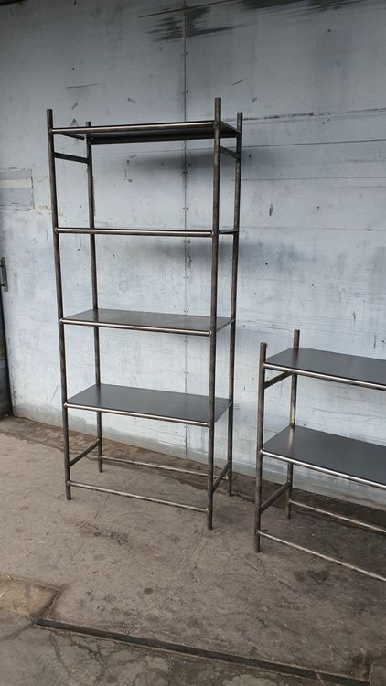 2 Stück Vintage Industrie Regall Metallregal Rohrgestell Kaufen auf