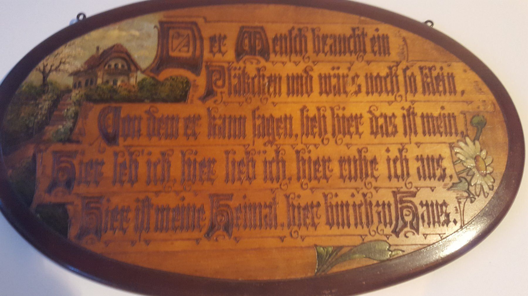 Foto & Immagini: Antikes Spruchbild mit Hausspruch – Usato da Remetschwil venduto da Privatflohmi