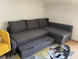 Ecksofa mit Bettfunktion dunkelgrau 230cm breit