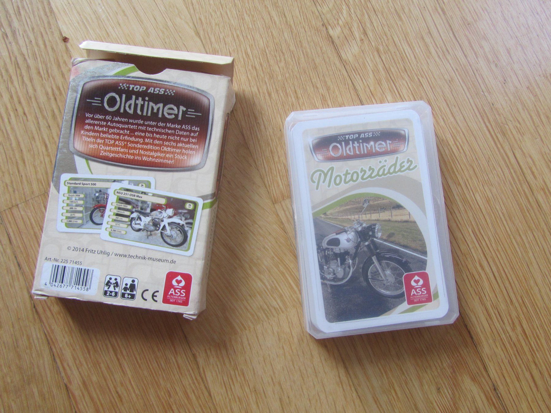 Spiele: TOP ASS Oldtimer Motorräder Quartett Spiel neu – Neu und originalverpackt aus Seengen von mikelele 1