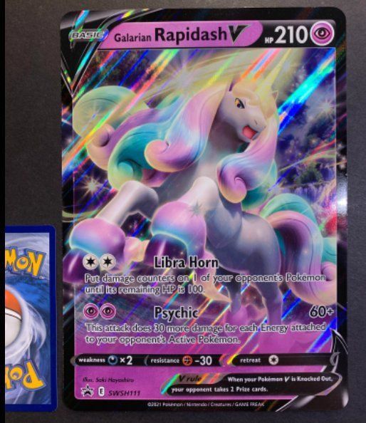 Carta Pokémon Galarian Rapidash 82/202 - Rara, De Espada Y Escudo, Evolución, Posible Versión Foil