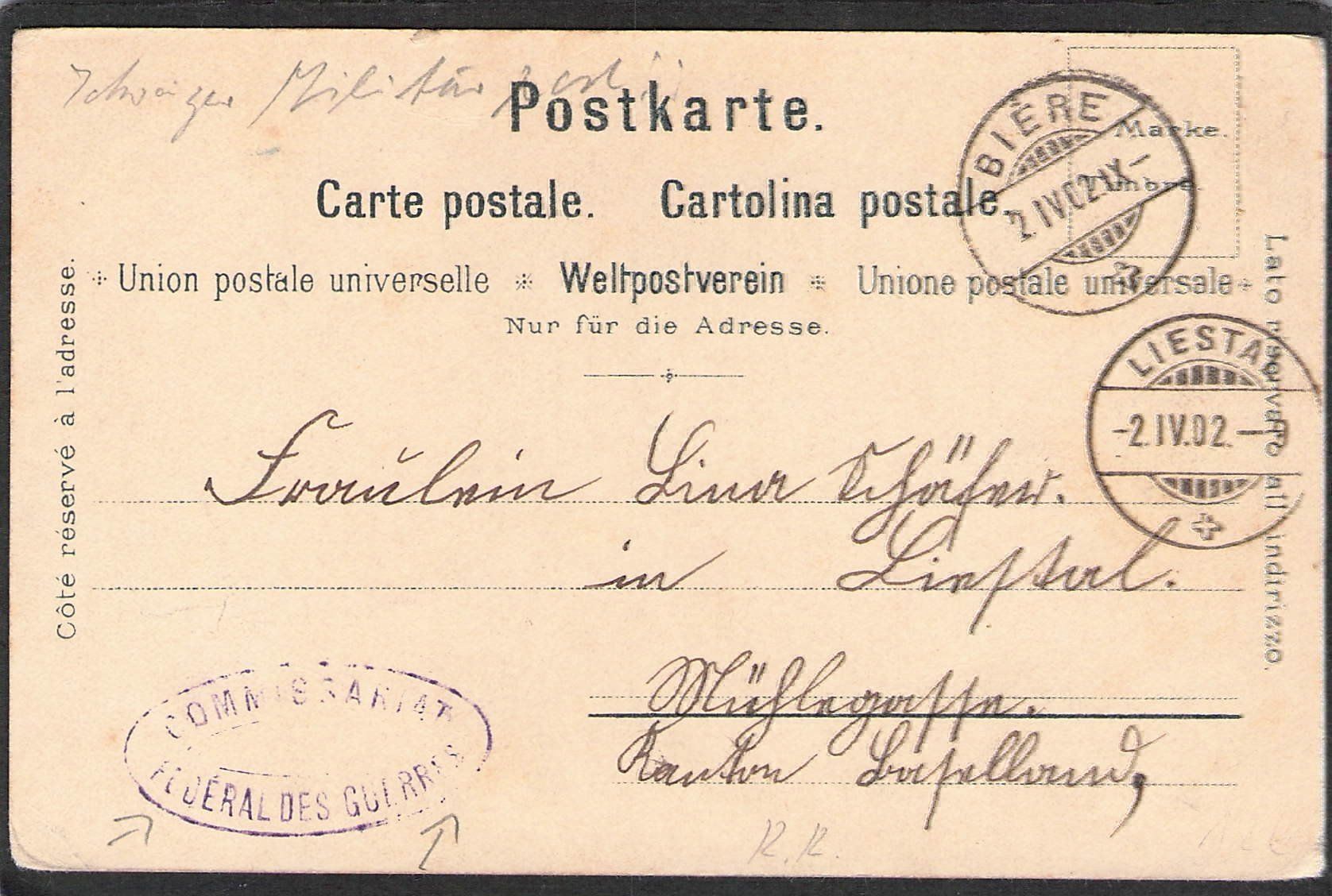 Cartoline postali: -Litho Interlaken , Alpenglühen , 1902 – Usato da Reichenburg venduto da Pipo-67 1