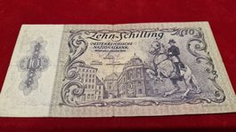 Originale 10 Schilling Banknote, Oesterreich 1950,