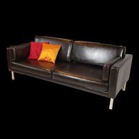 3er Sofa Milano_Glattleder Braun