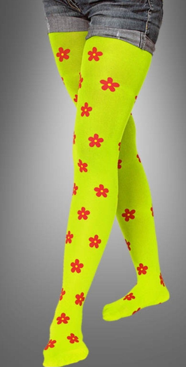 Calze & Collant: *** Tolle Flower Power Strumpfhose *** – Nuovo e nell'imballaggio originale da Bannwil venduto da Turtle10 1