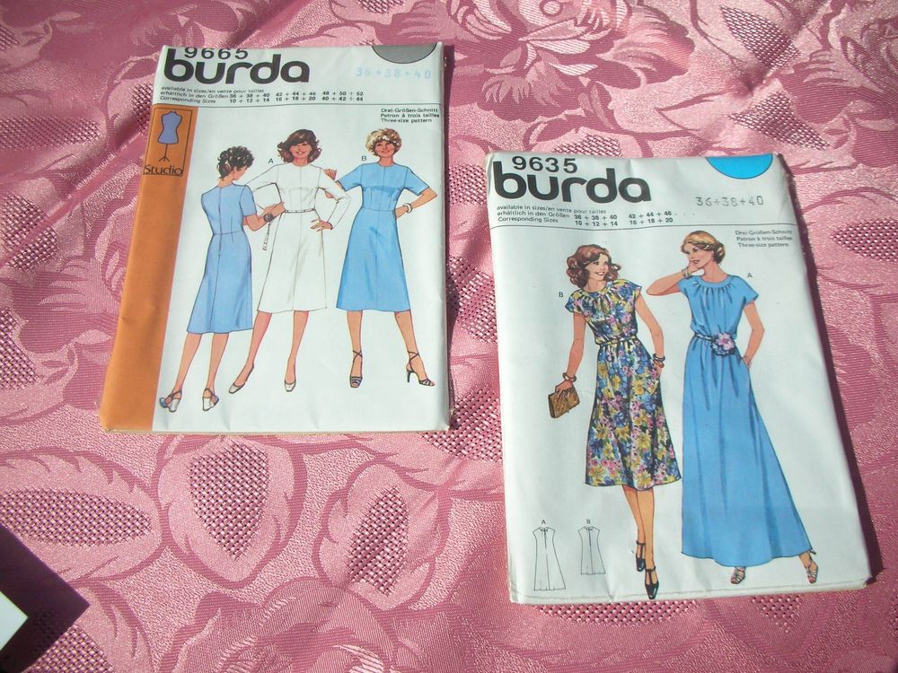 Vintage burda Schnittmuster 9635 und 9665 (Neu und originalverpackt) in ...