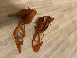 Trendige Tamaris Sandaletten in Cognac-Optik, Grösse 40