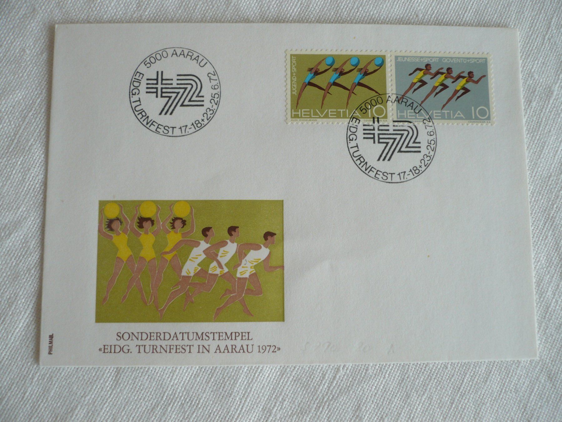 Alle Briefmarken: 1972 Eidg. Turnfest, Aarau – Gebraucht aus Zürich von saltandpepper008