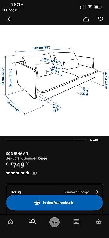Ikea Divani: Sofa Söderhamn – Usato da Dottikon venduto da sabru13 2