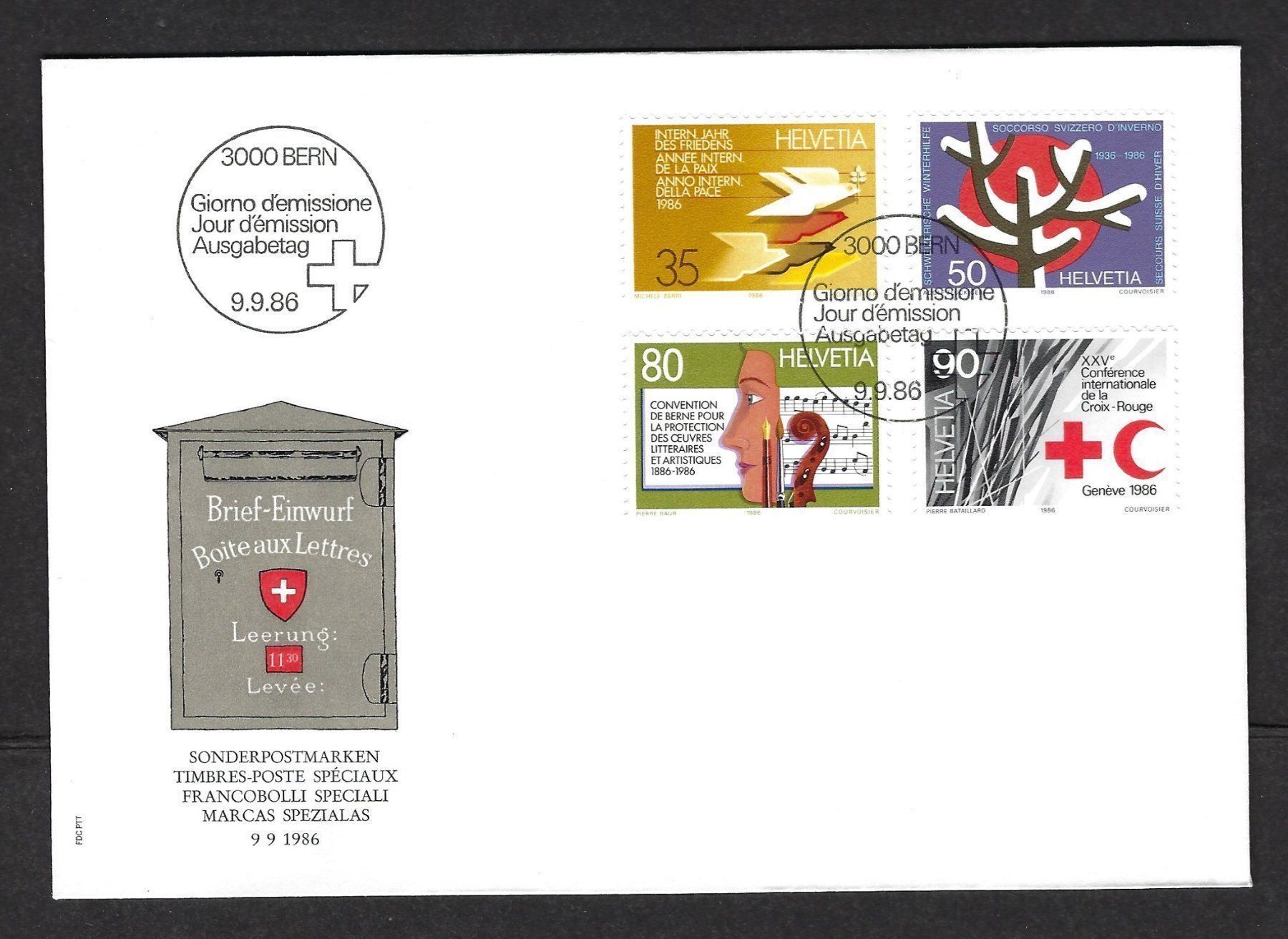 Tutti i francobolli: Sonderpostmarken 1986, Ersttagsbrief – Usato da Luzern venduto da Einh0rn