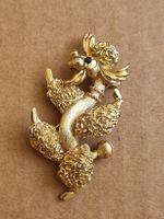 Vintage Brosche / Anstecknadel Pudel, goldfarben von monet