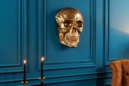 Wanddeko Skull Alu Gold NEU SOFORT