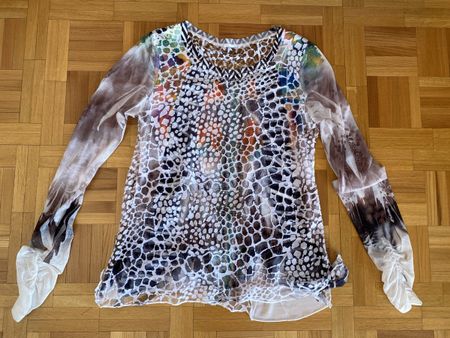Tunique multicolore avec volant imprimé - taille 38/M
