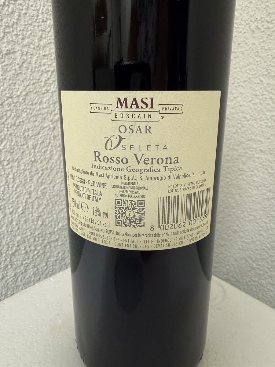 Vino: Masi Osar Rosso Verona 2017, limitierte Edition 2017 – Nuovo (secondo la descrizione) da Goldach venduto da Messerguru 3