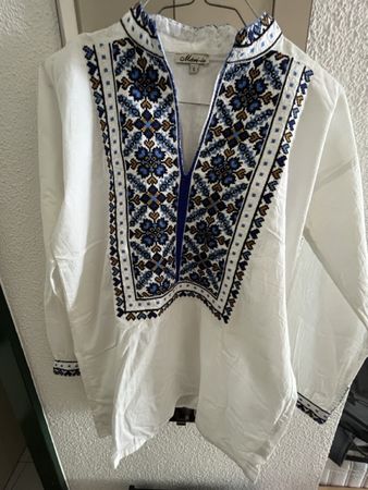 White Blouse with Embroidery Size S