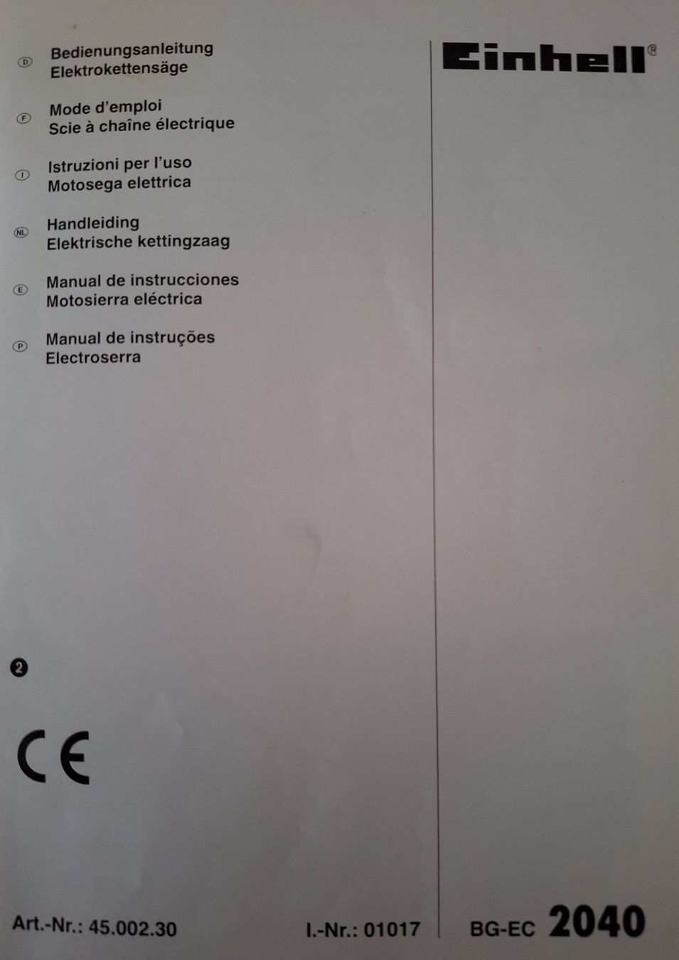 Einhell Scies: Scie à chaîne électrique BG-EC 2040 Einhell – D'occasion à Onex par adr_fg5g