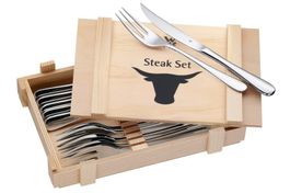 WMF Steakbesteck 12-teilig, Steakbesteck Set für 6 Personen