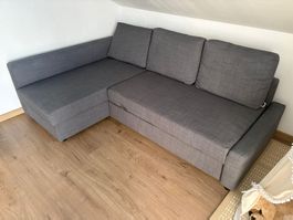 Canapé-lit / convertible angle+rangement (gris foncé)