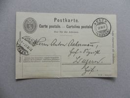 Aesch Luzern LU Post Stempel 1907 Karte
