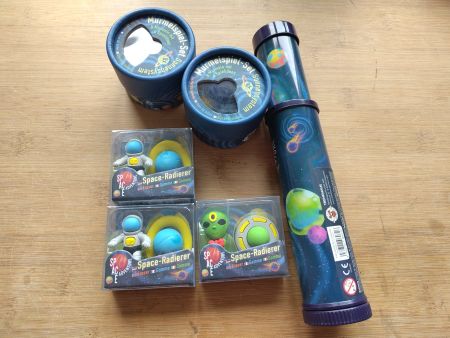 Sets Astronaut Radierer, Murmeln Kaleidoskop neu