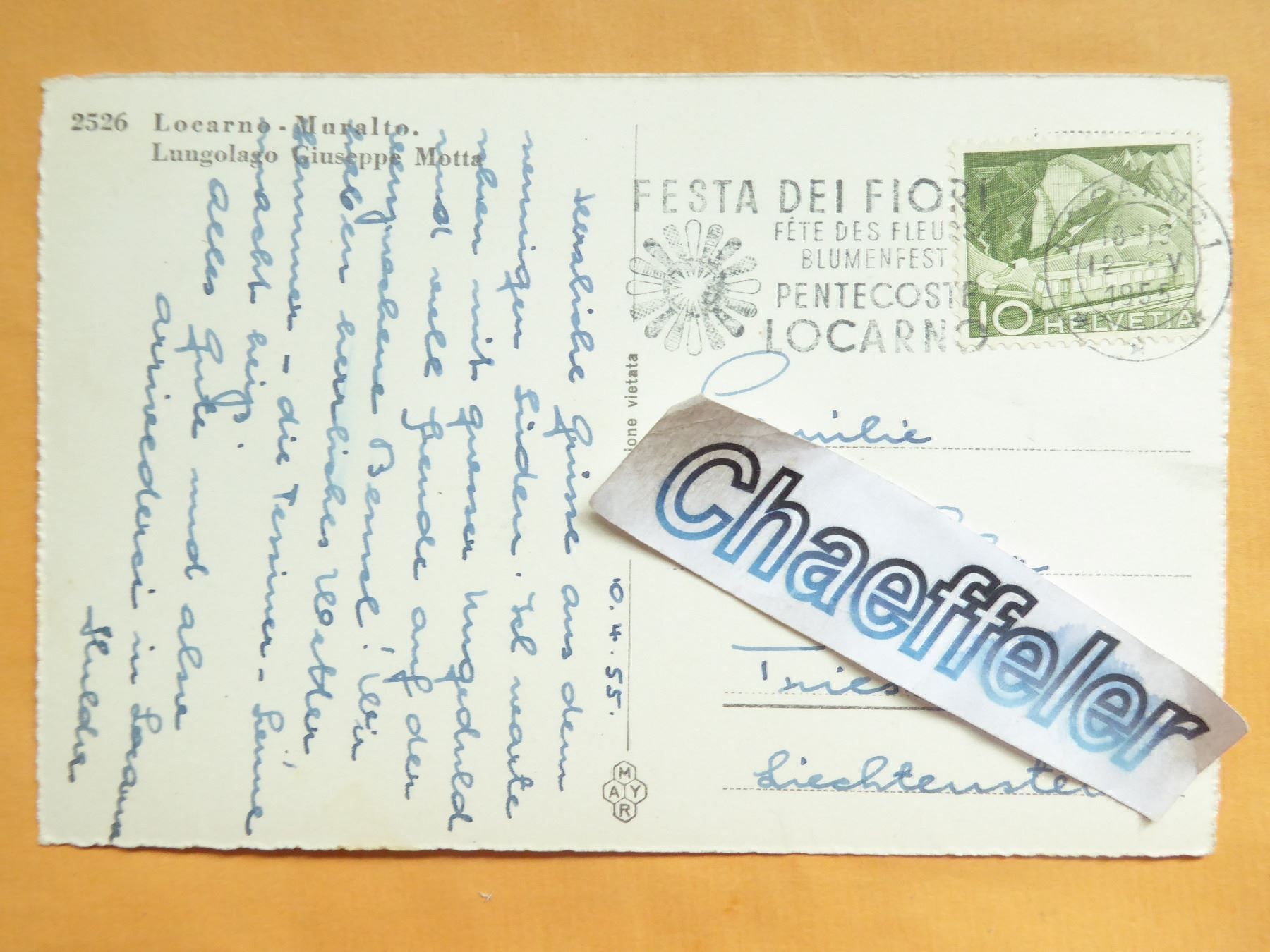 Cartoline postali: 2526 Locarno - Muralto – Usato da Zürich venduto da Chaeffeler 1