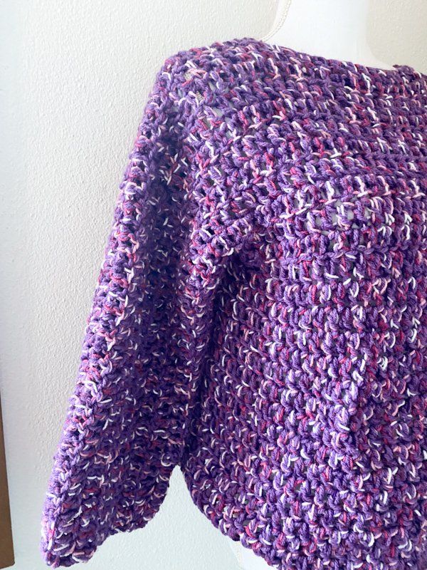 Pulls & Sweat-shirts: Gehäkelte oversize Pullover Pulli violett lila – Neuf (Voir description) à Carabbia par katiamandelli 3
