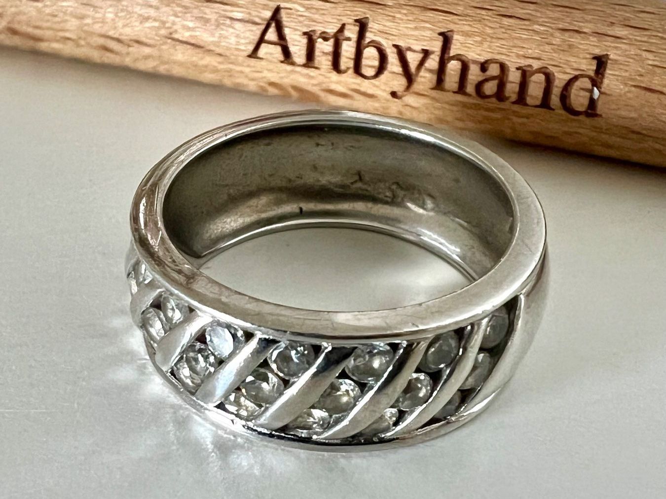 Anelli: Markanter Silberring 925 mit funkelndem Flechtwerk  Gr. 57 – Usato da Ruswil venduto da artbyhand 4