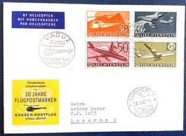 1960 Helikopter Post 30 Jahre Flugpostmarken Vaduz - Zürich