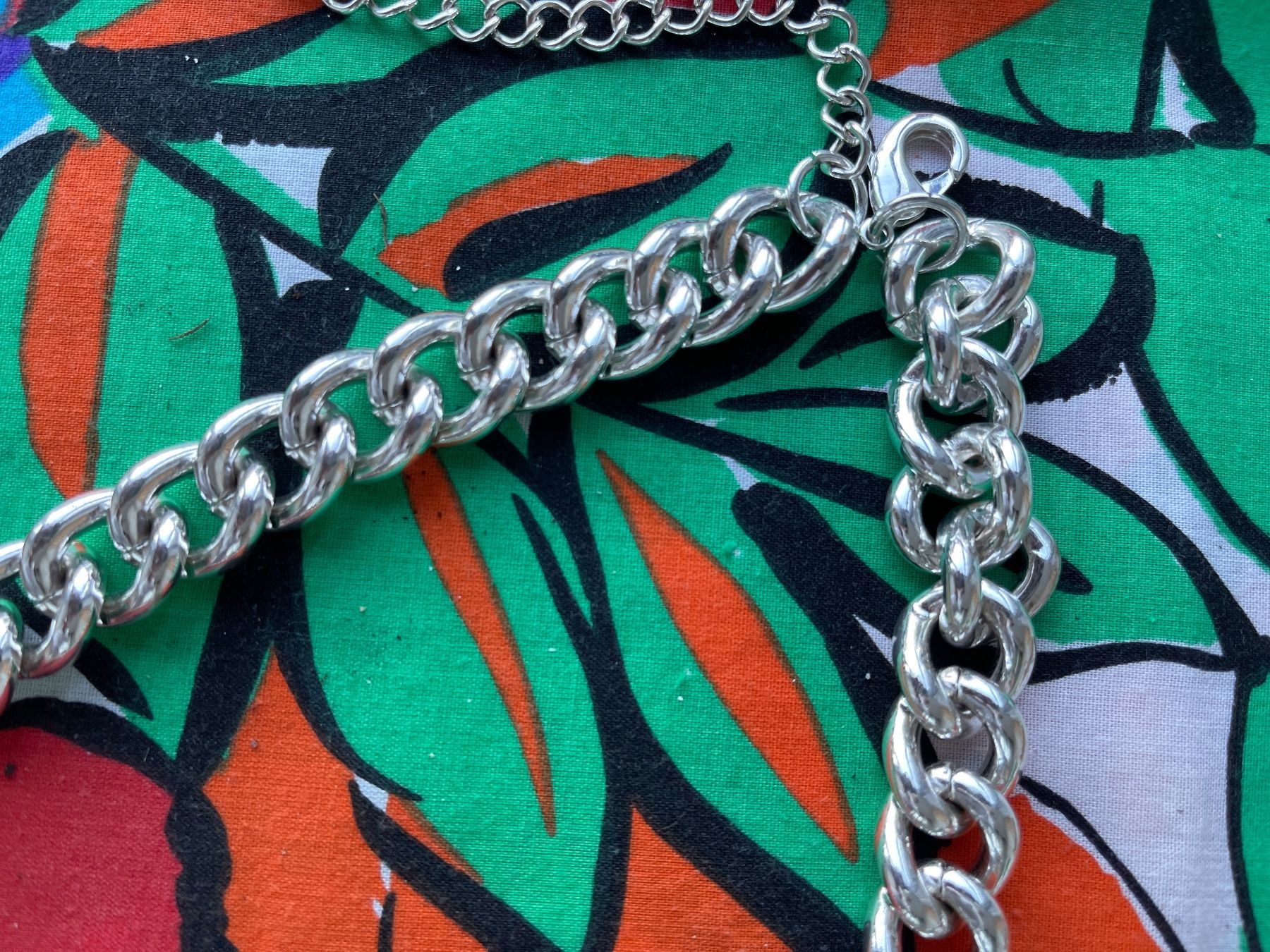 Catenine: Statement Kette Silber Look Panzerkette Y2K Style Neu! – Usato da Gutenswil venduto da yneB1943 1