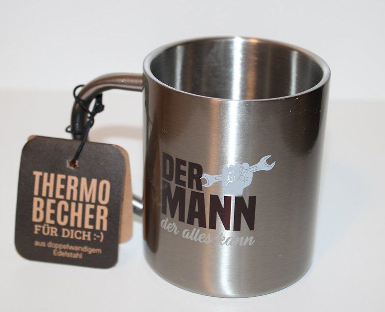 Tazze: Thermobecher "Der Mann der alles kann" Edelstahl – Nuovo (secondo la descrizione) da Dietikon venduto da Beni2025